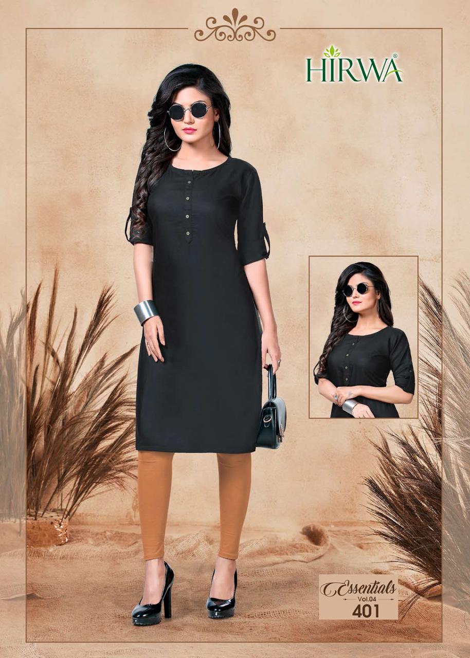 Hirwa Essential 4 Fancy Stylish Casual Wear Cotton Kurti Collection